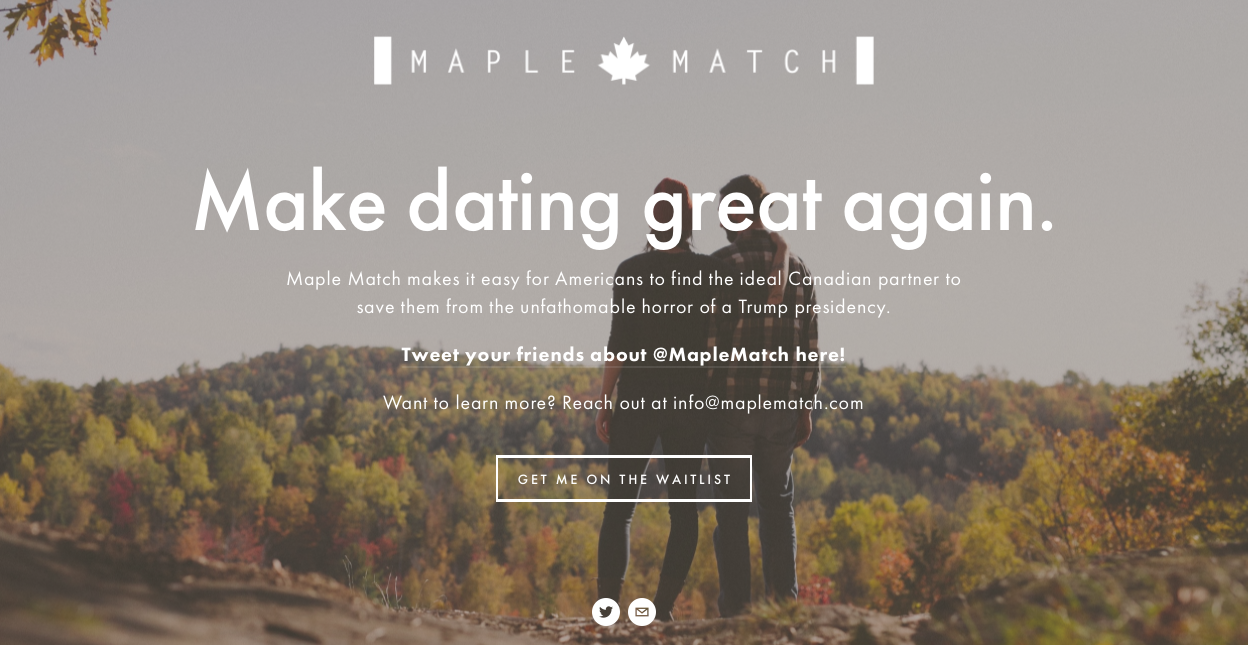 Dating Site Matches Canadians with Americans