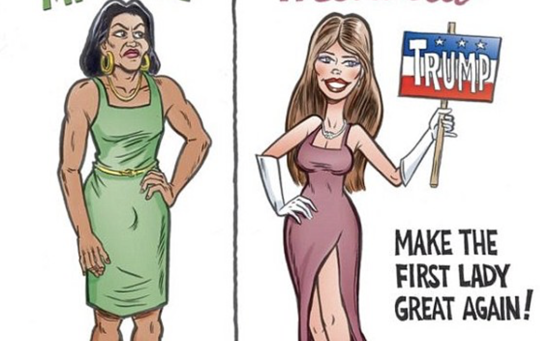 Michelle and Melania Cartoon