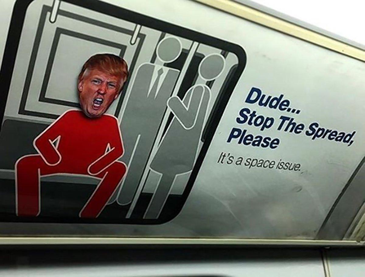 Artists Plaster Donald Trump Stickers Across NYC Subway