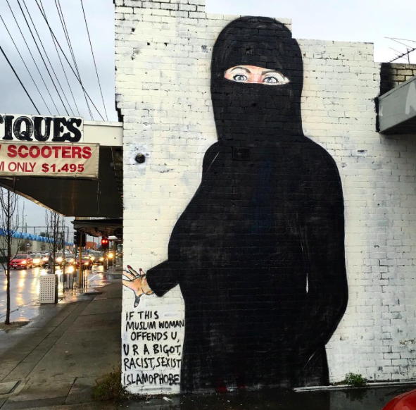 Hillary Clinton Murals With Bikinis and Burqas Deemed Offensive
