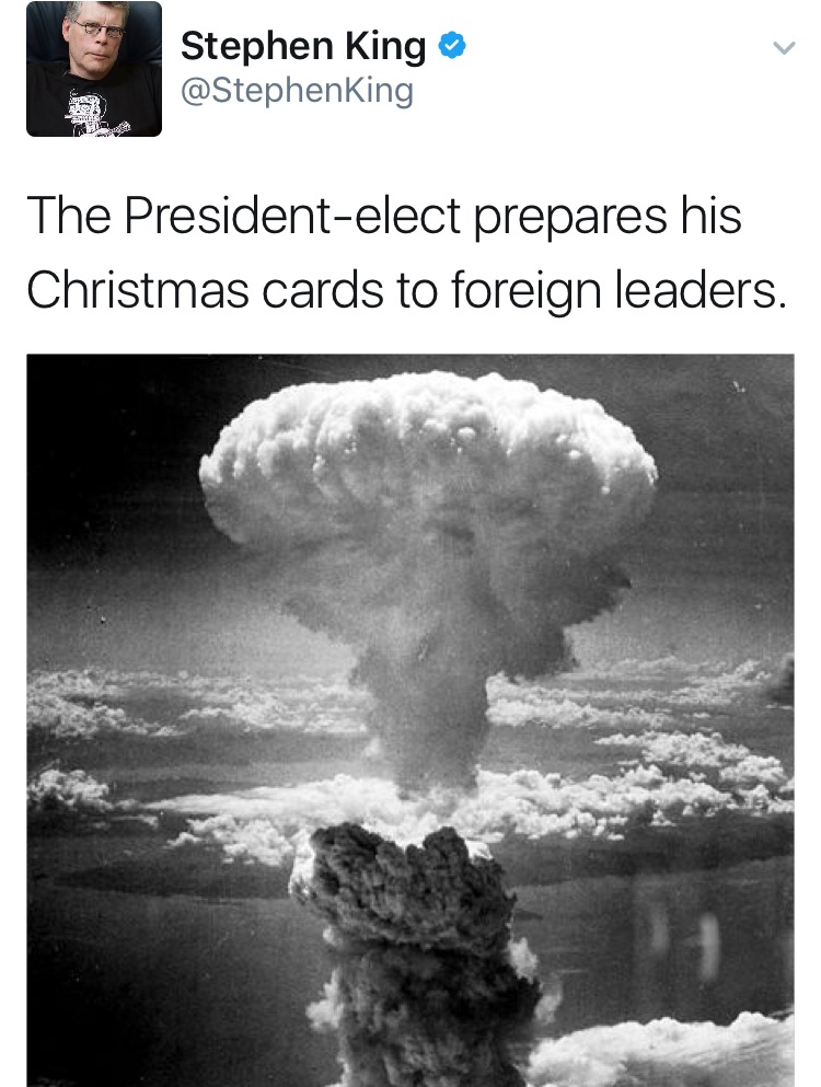 Stephen King on President Trump Christmas Cards
