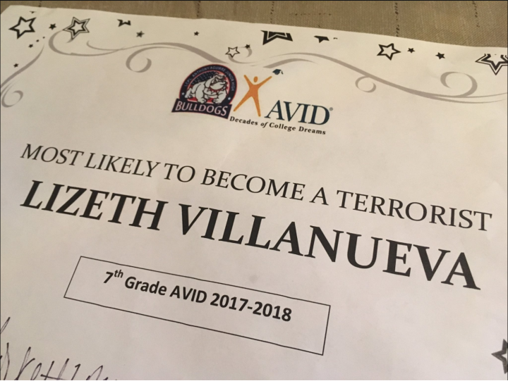 7th Grade Student Received "Most Likely To Become A Terrorist" Award