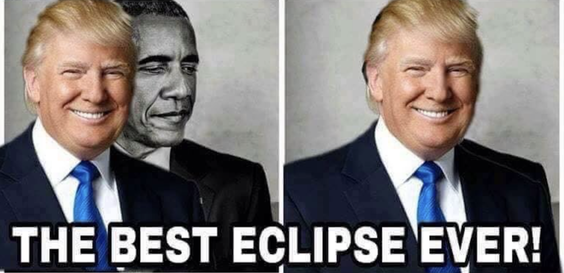 President Trump Retweets Obama Eclipse Meme