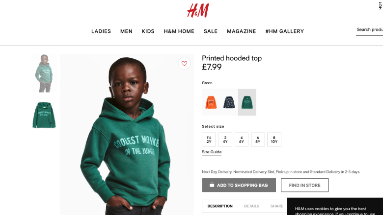 H&M Under Fire For Using Black Child Wearing "Coolest Monkey" Hoodie