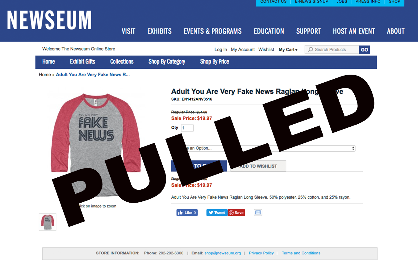 D.C.'s Newseum Pulls 'Fake News' Shirts