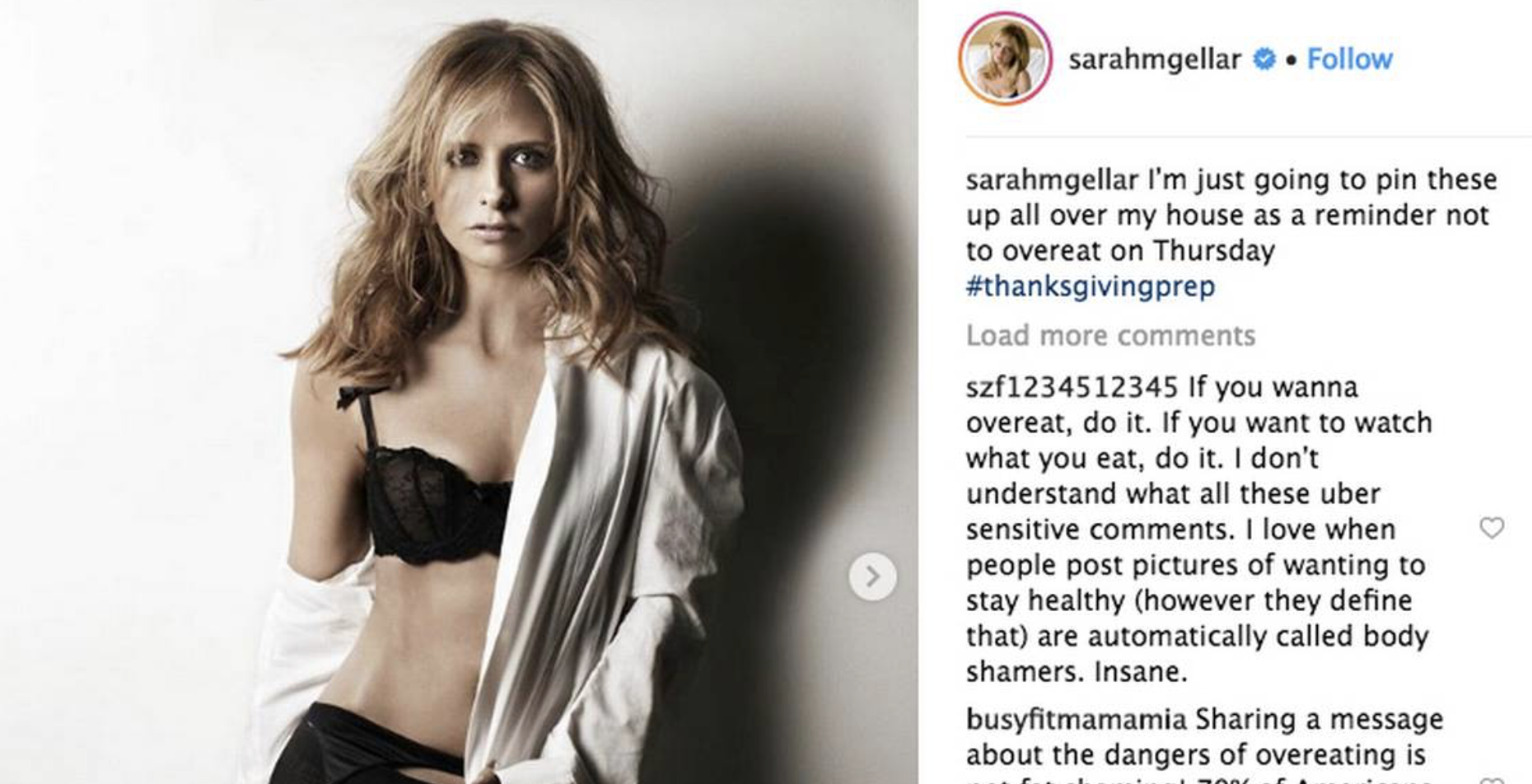 Sarah Michelle Gellar Apologizes For Thanksgiving "Fat-Shaming" Instagram Joke