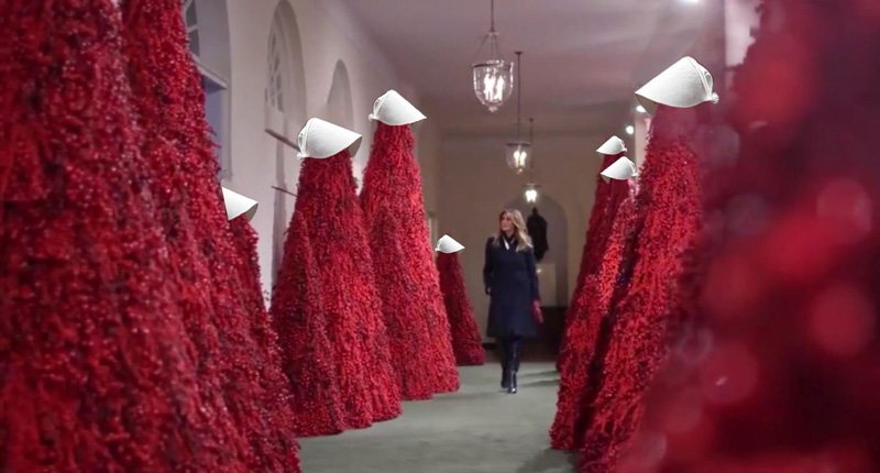 14 Internet Responses To Melania Trump's Merry Bloody Christmas Decorations