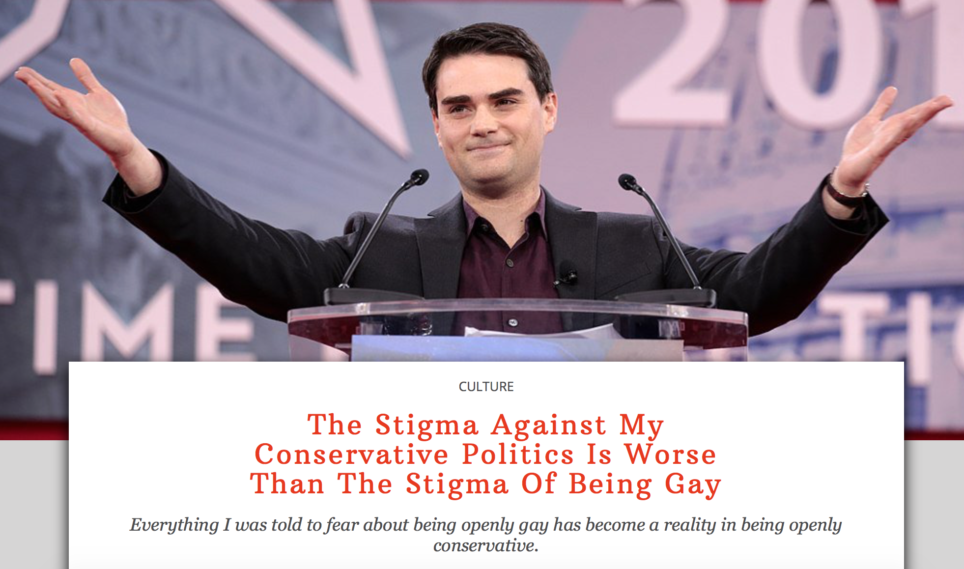 Being Conservative Brings More Stigma Than Being Gay