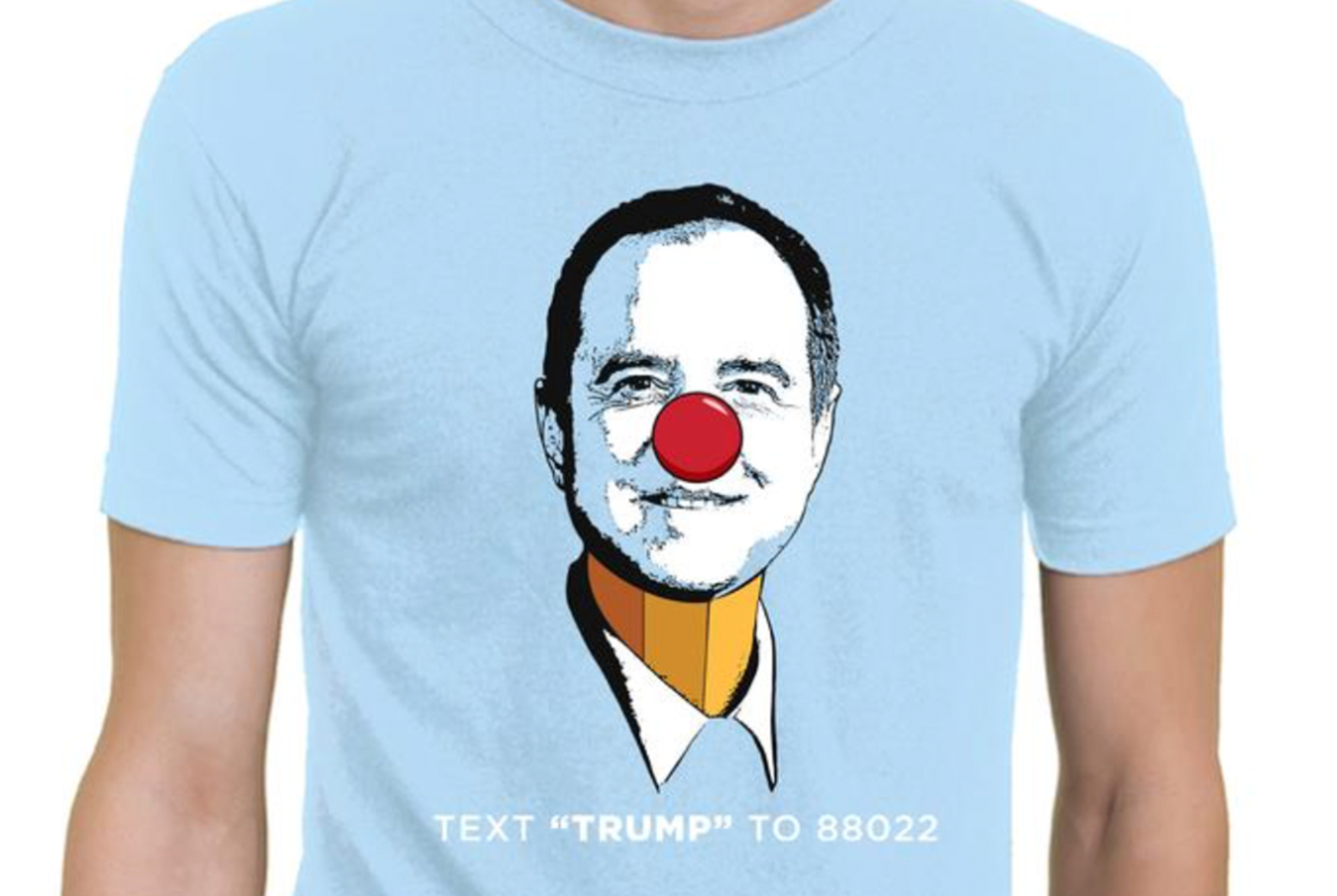 Trump’s 2020 Campaign Selling 'Pencil-Neck' Adam Schiff T-Shirts