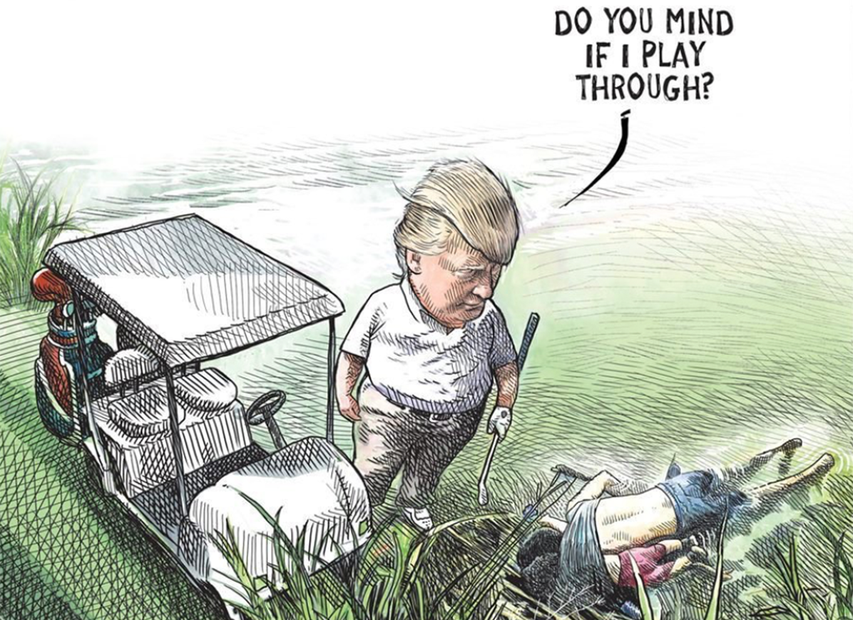 Political Cartoonist Canned For Controversial Trump-Migrant Drawing