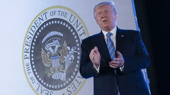 President Trump Appeared in Front of A Phony Presidential Seal