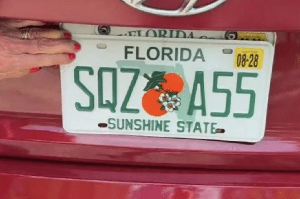 Florida Senior Gets Racy License Plate